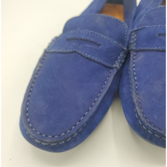 Mercanti Fiorentini Loafer driving shoes Slip On Suede Size 9.5 Made Brazil Blue - Picture 9 of 11